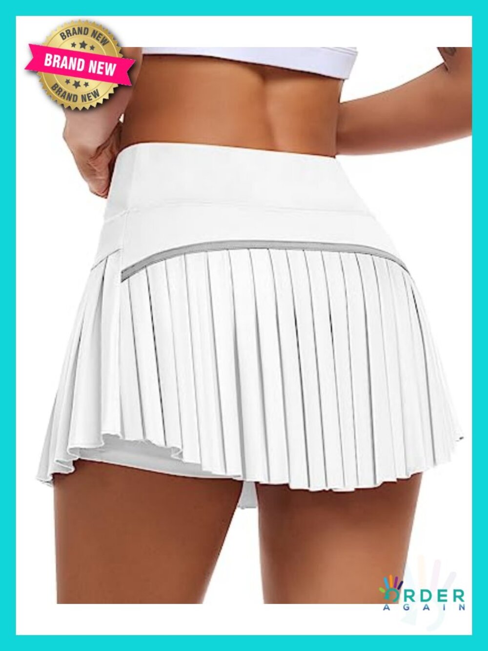 Pleated Tennis Skort with Built-in Shorts and Pockets High Waisted Athletic